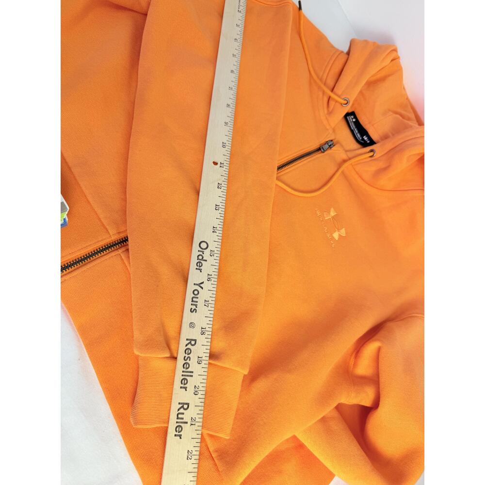 Under Armour Womens Orange Loose Drawstring Hood Long Sleeve Cropped ZipUp Hoodi - Picture 8 of 10